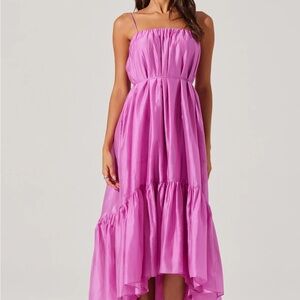 Astr Vibrant Fuchsia High Low Dress